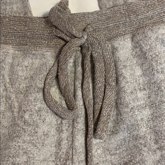 CHERISH TAUPE BRUSHED KNIT WAIST TIE LONG JOGGERS - Picture 4 of 8
